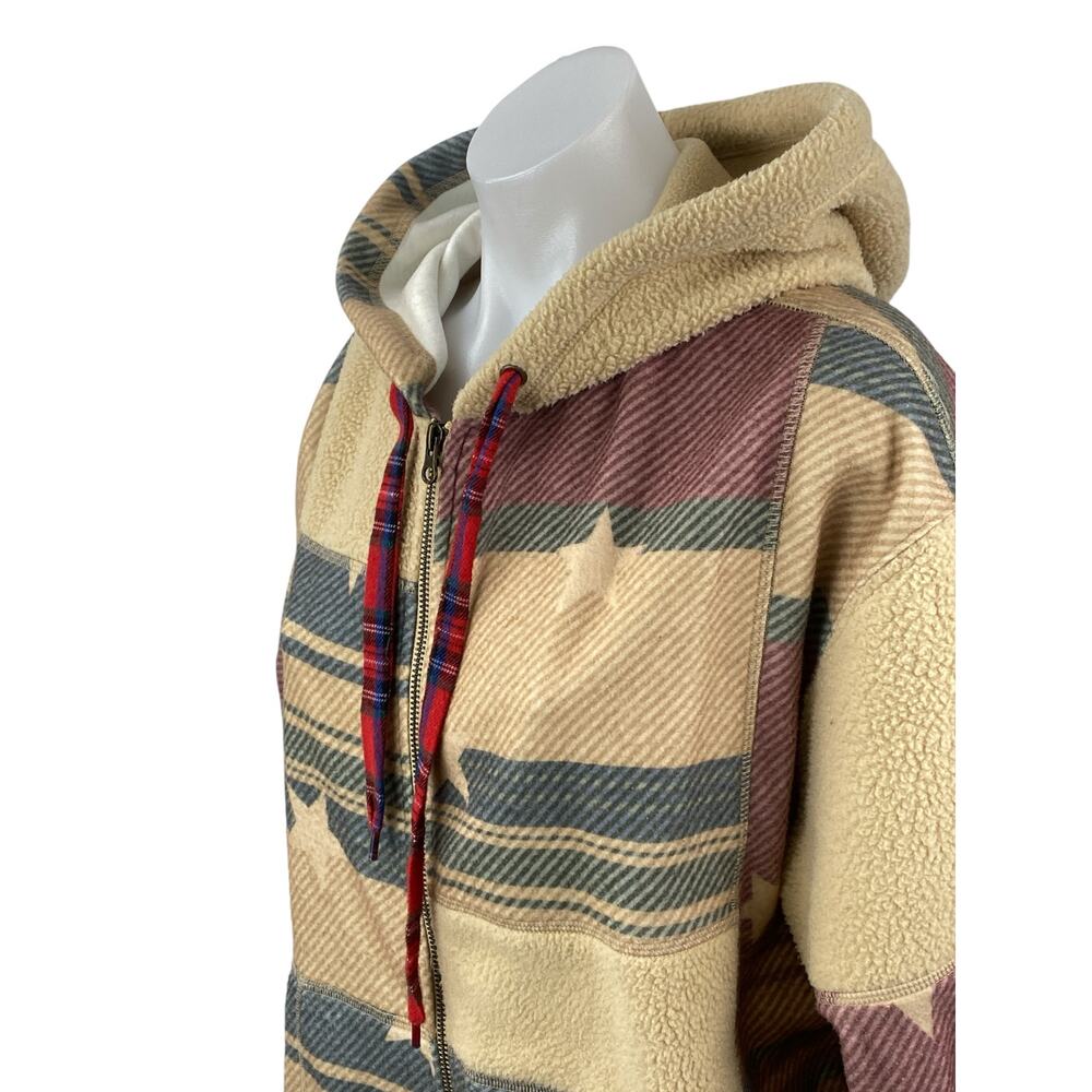 Urban Outfitters BDG Hunter Patchwork Faux Fur Athletic Hoodie Sweatshirt Top XS - Picture 2 of 6